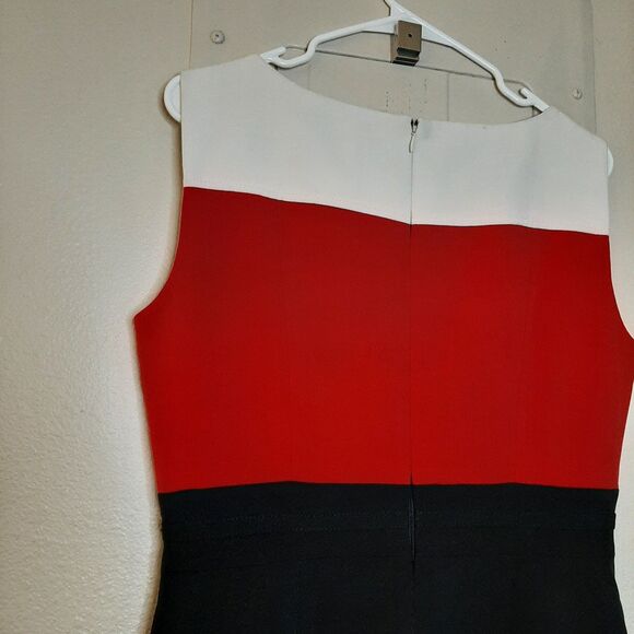 Tahari Arthur S. Levine Dress Women Size 8 Sleeveless Colorblock Career Elegant - Picture 11 of 11